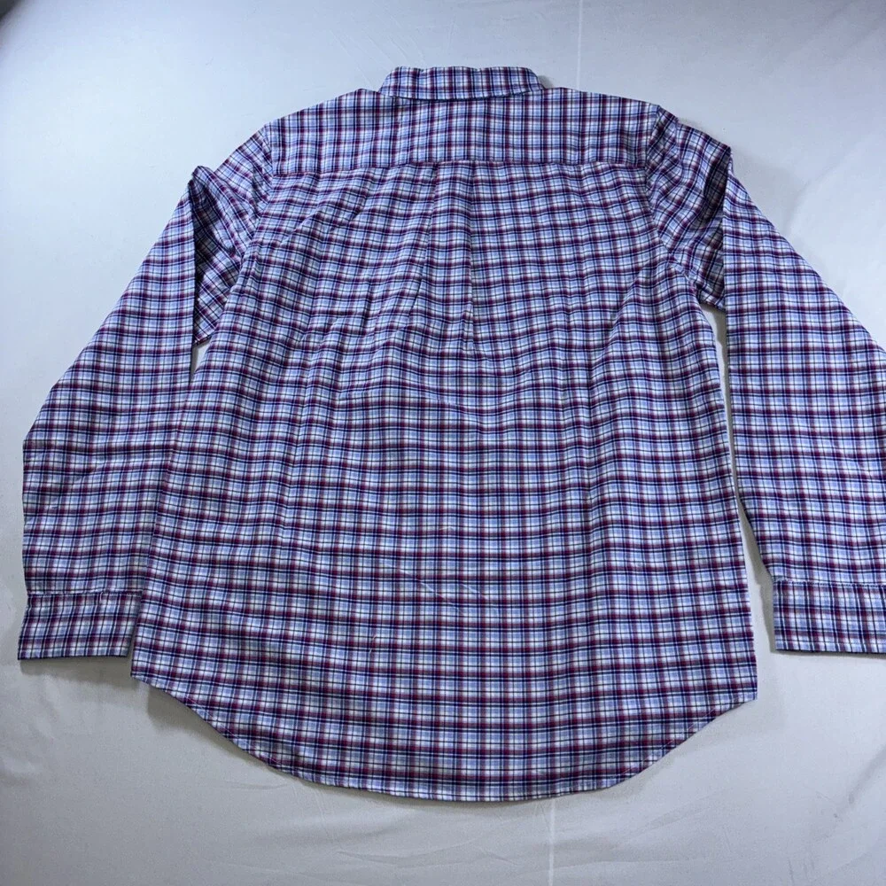 Ralph Lauren Kids XL 18-20 Red White Blue Plaid Long Sleeve Button Down Shirt‎